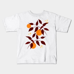 Persimmons and brown leaves Kids T-Shirt